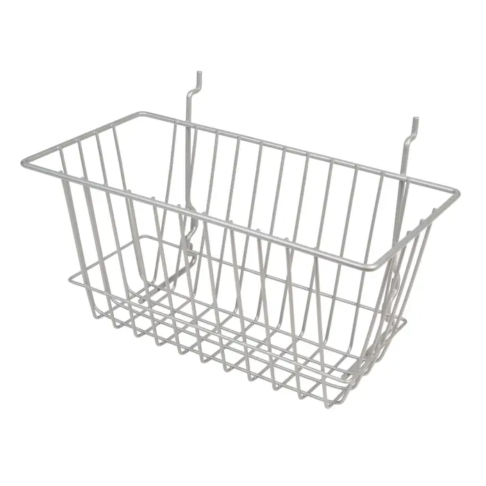 Gridwall/Slatwall/Slatgrid Wire Basket 12"x6"x6" - Chrome