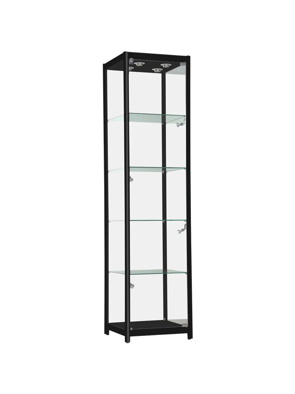 Aluminum Museum Quality Showcase  20"x20"x78" - Black