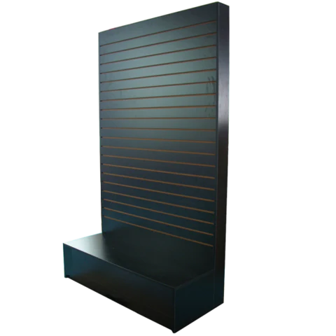 L Shape Slatwall Merchandiser 48"x20"x80" - Black