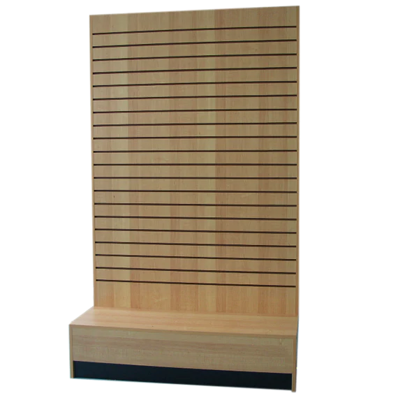 L Shape Slatwall Merchandiser 48"x20"x80" - Maple