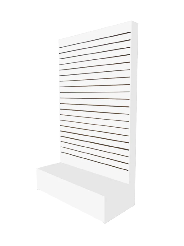 L Shape Slatwall Merchandiser 48"x20"x80" - White