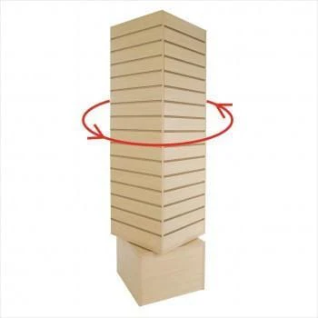Slatwall Rotating Display Merchandiser 20"x20"x60" - Maple