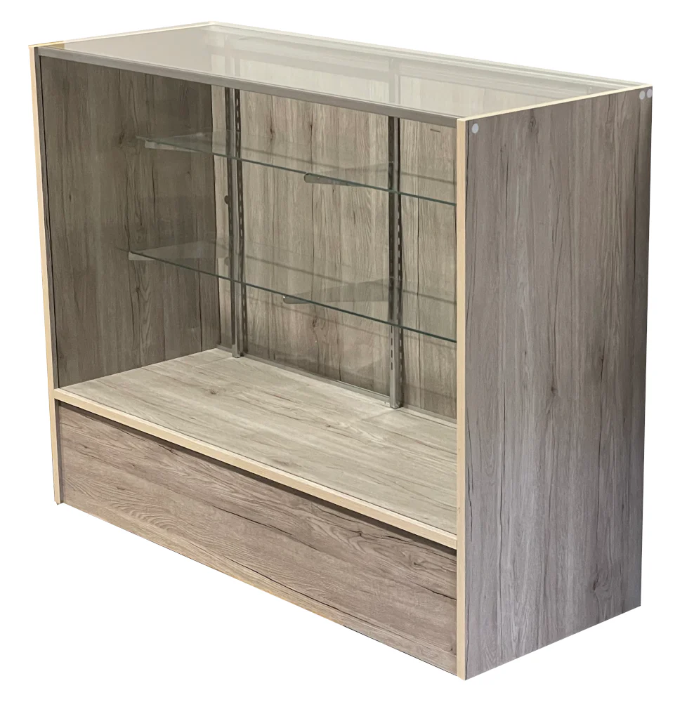 Full Vision Showcase Cabinets 70"x18"x38" - Barnwood