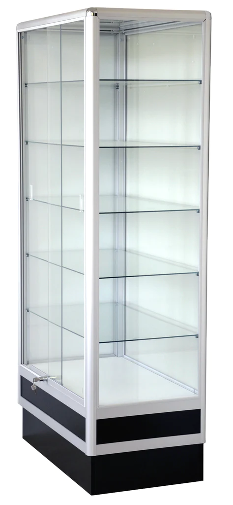 Aluminum Museum Glass Display Showcase 34"x20"x72"