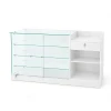 230675 - Premium White Frameless 60"w x 20"d x 38"h Combo Showcase