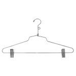 Chrome Metal Suit Hanger/Clips 16"
