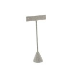 H Shape Grey Linen T-Shape Earring Stand 5 3/4"