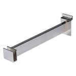 Chrome Slatwall Rectangular Hangrail Tube Bracket 12"