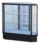 Black Aluminum Corner Showcase 20"x20"x38"